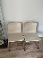 2 Ikea Bernadette leren eetkamerstoelen, Ophalen, Gebruikt, Twee, Wit