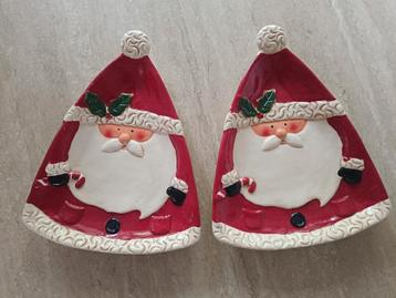 Set van 2 leuke kerstborden met een kerstman beschikbaar voor biedingen