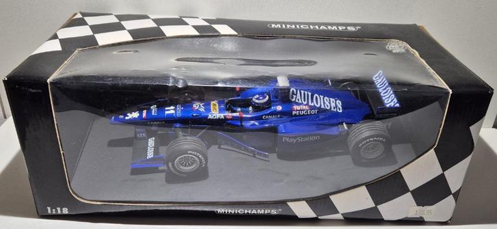 F1 Prost AP01 Olivier Panis Gauloises Livery 1/18, Hobby en Vrije tijd, Modelauto's | 1:18, Zo goed als nieuw, Auto, MiniChamps