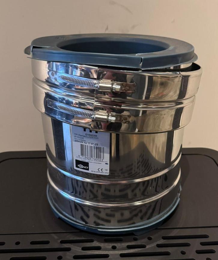 Rookkanaal Isoduct 25cm lengte, diameter 150 rvs, Huis en Inrichting, Kachels, Nieuw, Houtkachel, Hout, Ophalen of Verzenden