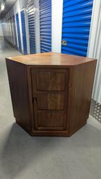Vintage Teakhouten Hoekkast - Mid Century Design, Huis en Inrichting, Kasten | Buffetkasten, Ophalen, Gebruikt, Teakhout, 50 tot 100 cm