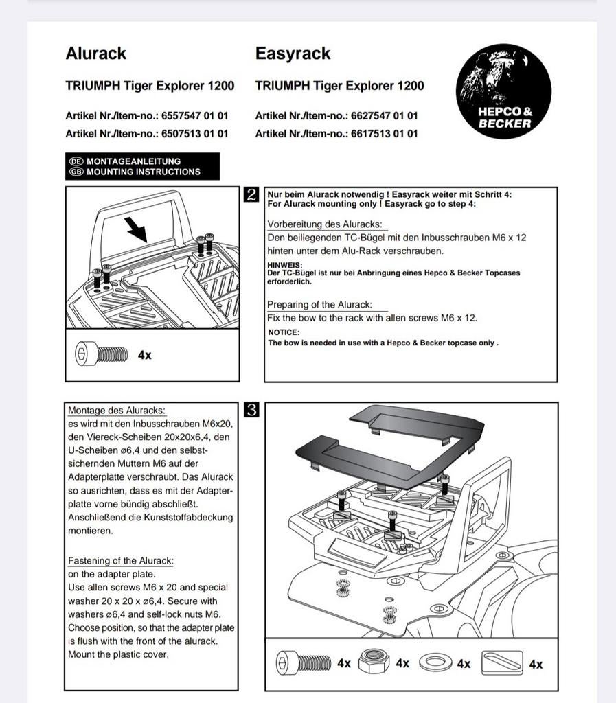 Easyrek Hepco&Becker voor Triumph Explorer 1200, Ophalen of Verzenden, Gebruikt