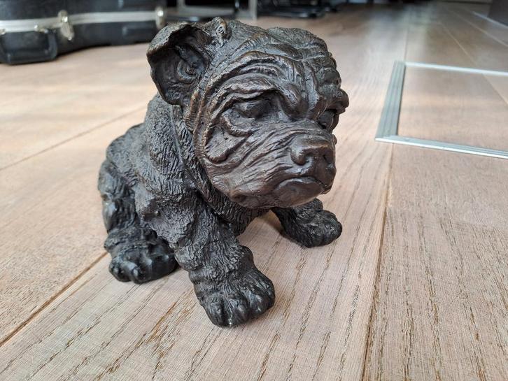 Bronzen beeldje Hond, Verzamelen, Beelden en Beeldjes, Gebruikt, Dier, Ophalen of Verzenden