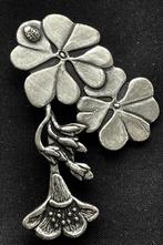 tinnen broche klaver 4, Ophalen of Verzenden, Zo goed als nieuw, Overige materialen