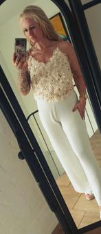 Mooie witte plissé broek, Maat 38/40 (M), R.fashion, Wit, Ophalen of Verzenden