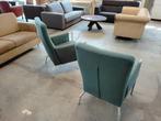 Twee fauteuils modern a60=, Huis en Inrichting, Stoelen, Ophalen, Gebruikt, Leer, Twee