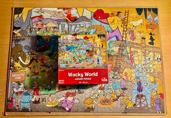 Goliath Wacky World Puzzel, Prehistoric, 1000 St. compleet, Hobby en Vrije tijd, Denksport en Puzzels, Zo goed als nieuw, Legpuzzel