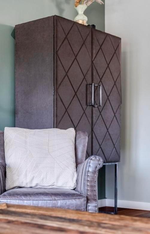 Riviera Maison kast met Pellini Leer, Huis en Inrichting, Kasten | Boekenkasten, Zo goed als nieuw, 100 tot 150 cm, 150 tot 200 cm