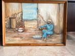 Marokkaanse schilderij met de hand geschilderd in Marokko, Ophalen of Verzenden