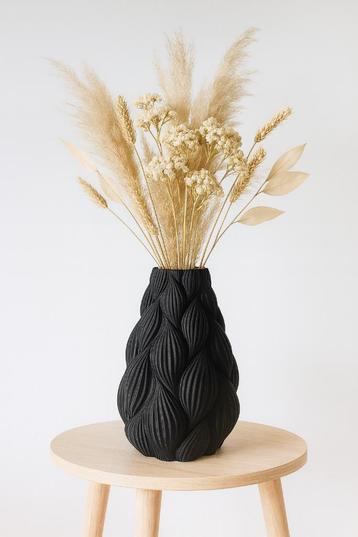Moderne vaas 'Ripple Flower' – stijlvol zwart design beschikbaar voor biedingen