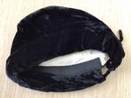 Oude antieke hoed dames, zacht fluweel, zwart, Antiek en Kunst, Antiek | Kleding en Accessoires, Ophalen of Verzenden, Dames