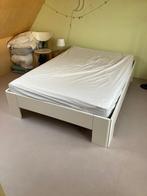 Tweepersoons bed twijfelaar, Huis en Inrichting, Slaapkamer | Bedden, Ophalen, Wit, Tweepersoons, 140 cm