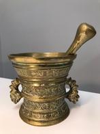 Vijzel met stamper opschrift  AMOR VINCIT OMNIA., Antiek en Kunst, Ophalen of Verzenden, Koper