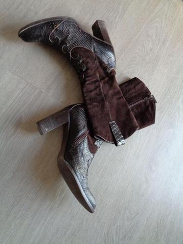 DYVA 100% leren, suède cowboy laarzen, hoge laarzen, 40  beschikbaar voor biedingen