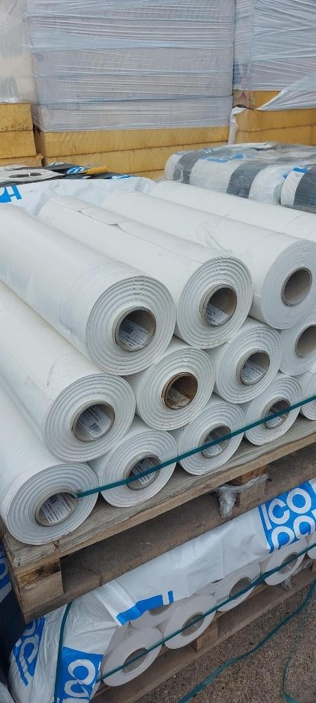 pvc dakbedekking wit en grijs 1,5mm 15 x 0,75mtr, Kunststof, Overige kleuren, Ophalen of Verzenden, Zo goed als nieuw