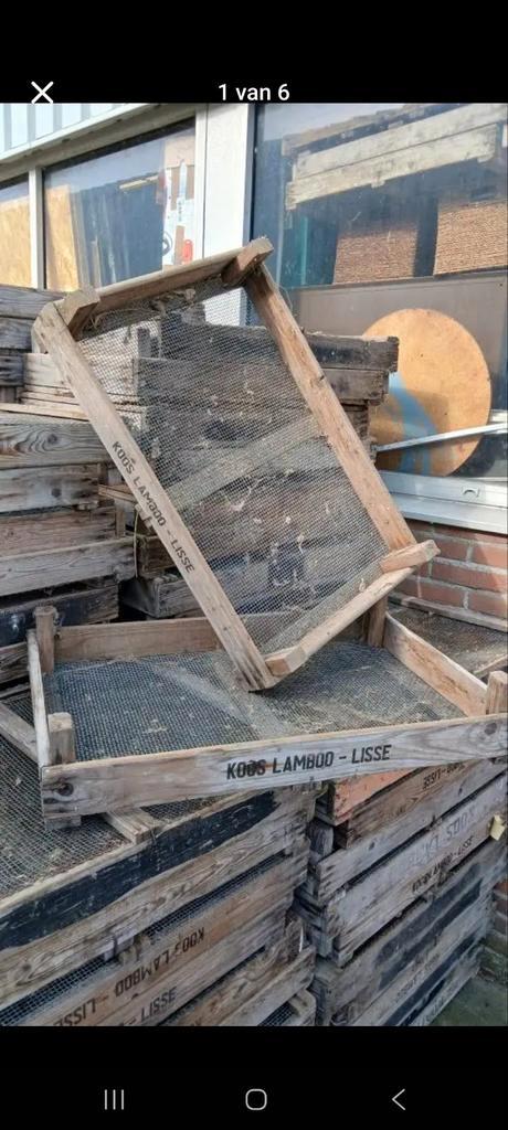 Fruitkisten, zaaikisten met gaas ,,Fruitkistjes, Tuin en Terras, Overige Tuin en Terras, Gebruikt, Ophalen
