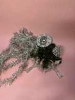 Set 5 delig vintage kerstversiering zilver kunststof, Ophalen of Verzenden, Zo goed als nieuw