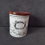 Tabakspot met oude wereldkaart, houten deksel, jaren '70, Antiek en Kunst, Ophalen of Verzenden