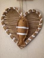 Unieke vis wandhanger naturel hartvorm, Ophalen, Nieuw