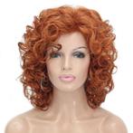 Pruik schouderlang krullend haar kleur rood 130A, Verzenden, Nieuw, Pruik of Haarverlenging