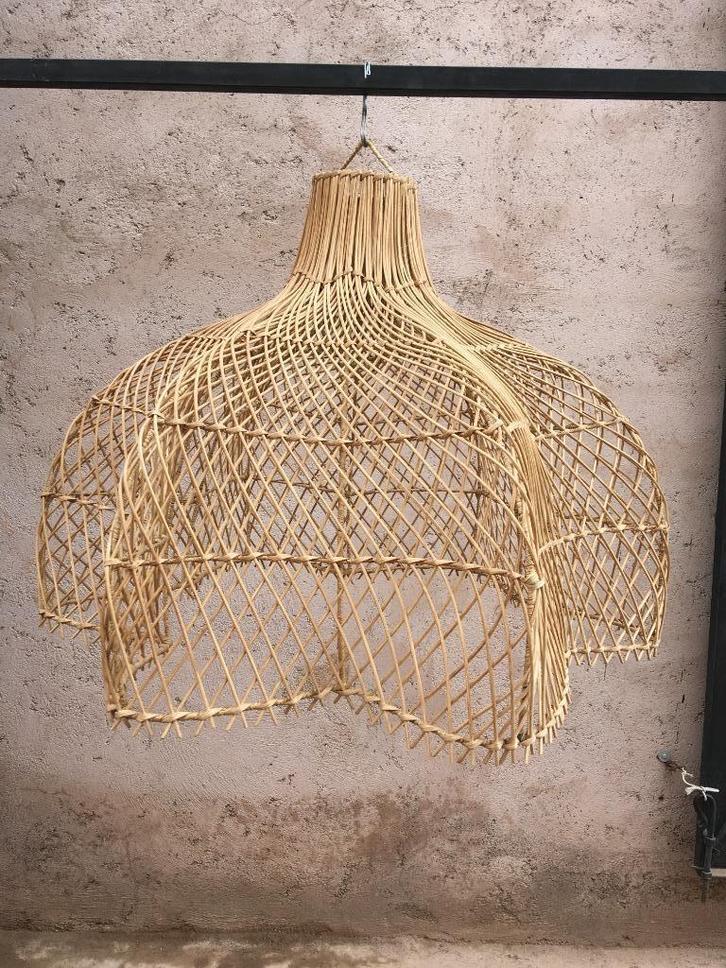 XXL rattan pendant light Natural rattan light fixture, Huis en Inrichting, Lampen | Hanglampen, Nieuw, 75 cm of meer, Overige materialen