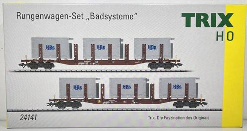 Trix H0 24141 - Set 2 rongenwagens met elk 3 "badsystemen", Hobby en Vrije tijd, Modeltreinen | H0, Nieuw, Wagon, Gelijkstroom