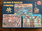 Jan van Haasteren combidoos 3x1000 stukjes, Hobby en Vrije tijd, Denksport en Puzzels, Ophalen, 500 t/m 1500 stukjes, Zo goed als nieuw