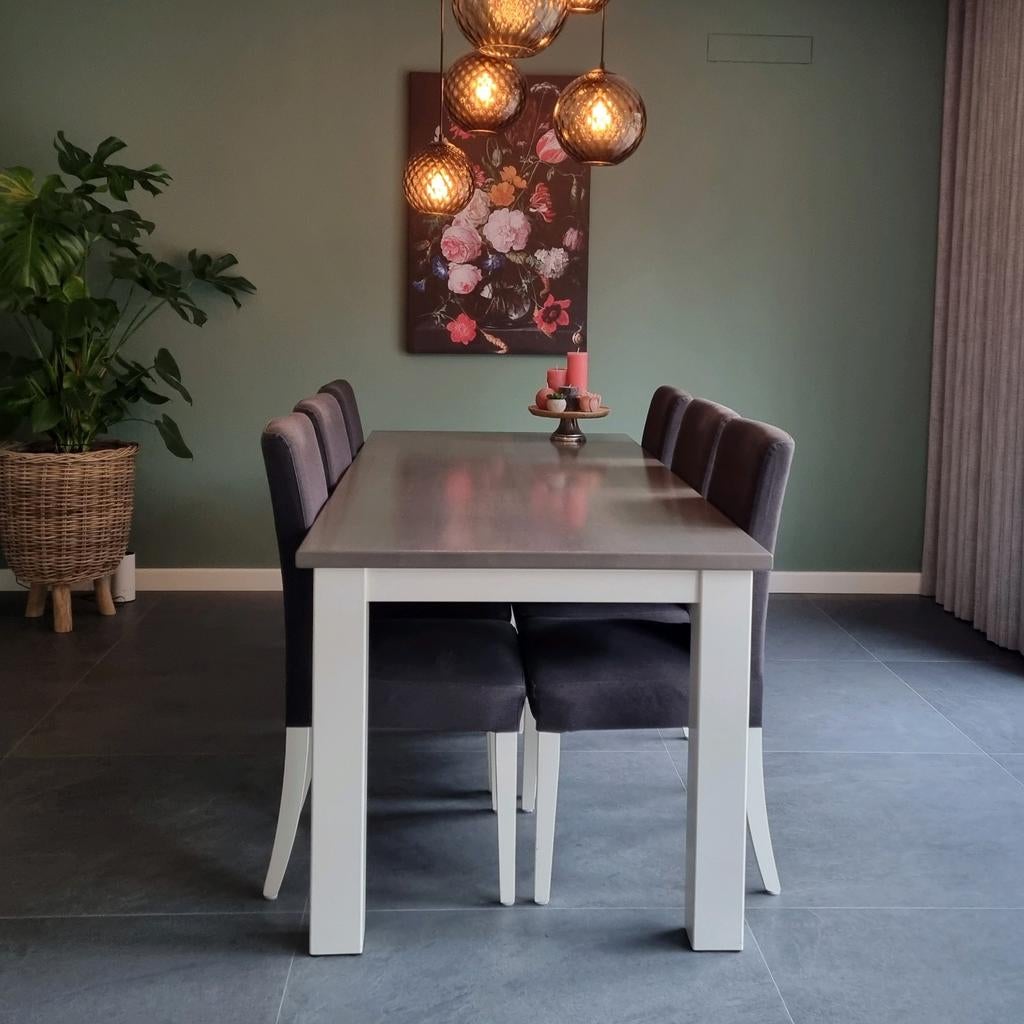 Eiken eettafel, Huis en Inrichting, Tafels | Eettafels, Ophalen, Rechthoekig, 200 cm of meer