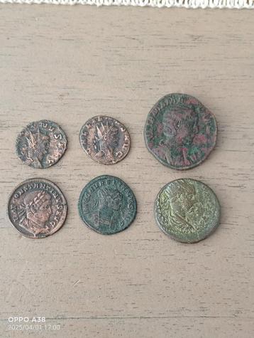 lot van 6 romeinse bronze munten  beschikbaar voor biedingen
