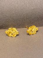 14k Gouden Mattenklopper Oorbellen, Nieuw, Ophalen of Verzenden, Knopjes of Stekers, Goud