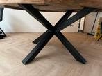 Mangohouten Eettafel Rond 150cm, Ophalen, 100 tot 150 cm, Rond, Zo goed als nieuw