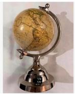 Wereldbol woondecoratie 25 cm, op metalen voet, Antiek en Kunst, Ophalen of Verzenden