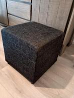 Donkergrijze Poef vierkant - 45x45x45 cm, Ophalen, Minder dan 50 cm, Gebruikt, Vierkant