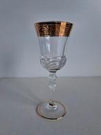 Kristallen wijnglas met gouden rand., Antiek en Kunst, Ophalen of Verzenden