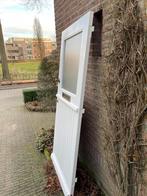 Hardhouten voordeur., Ophalen, 200 tot 215 cm, Glas, Buitendeur