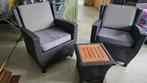 Wicker Tuinset - 2 Stoelen & Tafel, Tuin en Terras, Tuinsets en Loungesets, 2 zitplaatsen, Bijzettafel, Ophalen of Verzenden, Zo goed als nieuw