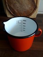 Liter maatbeker emaille rood 12cm, Ophalen of Verzenden