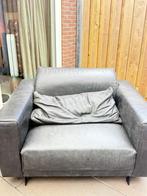 Montèl Loveseat, Milano, zwart leer, Huis en Inrichting, Fauteuils, Ophalen, Gebruikt, 75 tot 100 cm, Leer