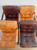 Aviator - buffalo lederen stoelen, Huis en Inrichting, Ophalen, Overige kleuren, Zo goed als nieuw, Metaal
