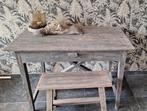 Prachtig  landelijk bureau met krukje, Huis en Inrichting, Tafels | Sidetables, Ophalen, Zo goed als nieuw, 25 tot 50 cm, Rechthoekig