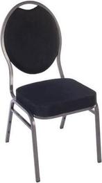 Stackchair Stapelstoelen zwart gestoffeerd te huur, Ophalen, Zwart, Nieuw, Metaal