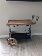 Stijlvolle serveerwagen met houten blad, Ophalen, Gebruikt