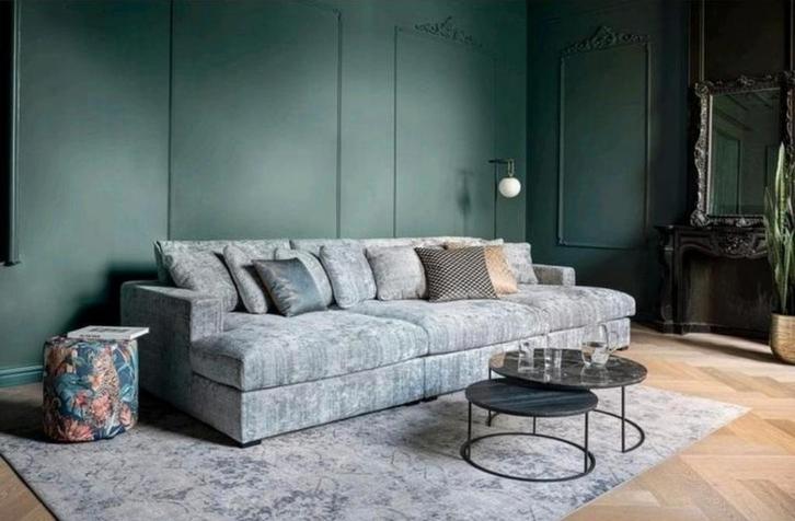 Showroommodel Loungebank Lorena, Huis en Inrichting, Banken | Bankstellen, Nieuw, Vierpersoons of meer, 150 cm of meer, Stof, Ophalen