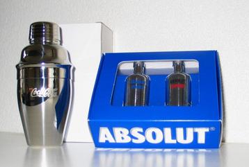 Absolut wodka peper &zout set Bacardi stirrers Coca shaker beschikbaar voor biedingen