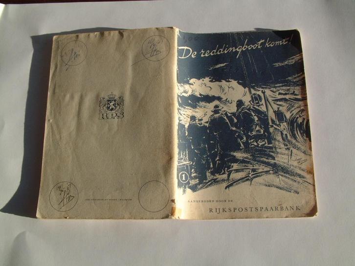 verzamel platenboek Rijkspostspaarbank De reddingboot komt, Boeken, Prentenboeken en Plaatjesalbums, Plaatjesalbum, Ophalen of Verzenden