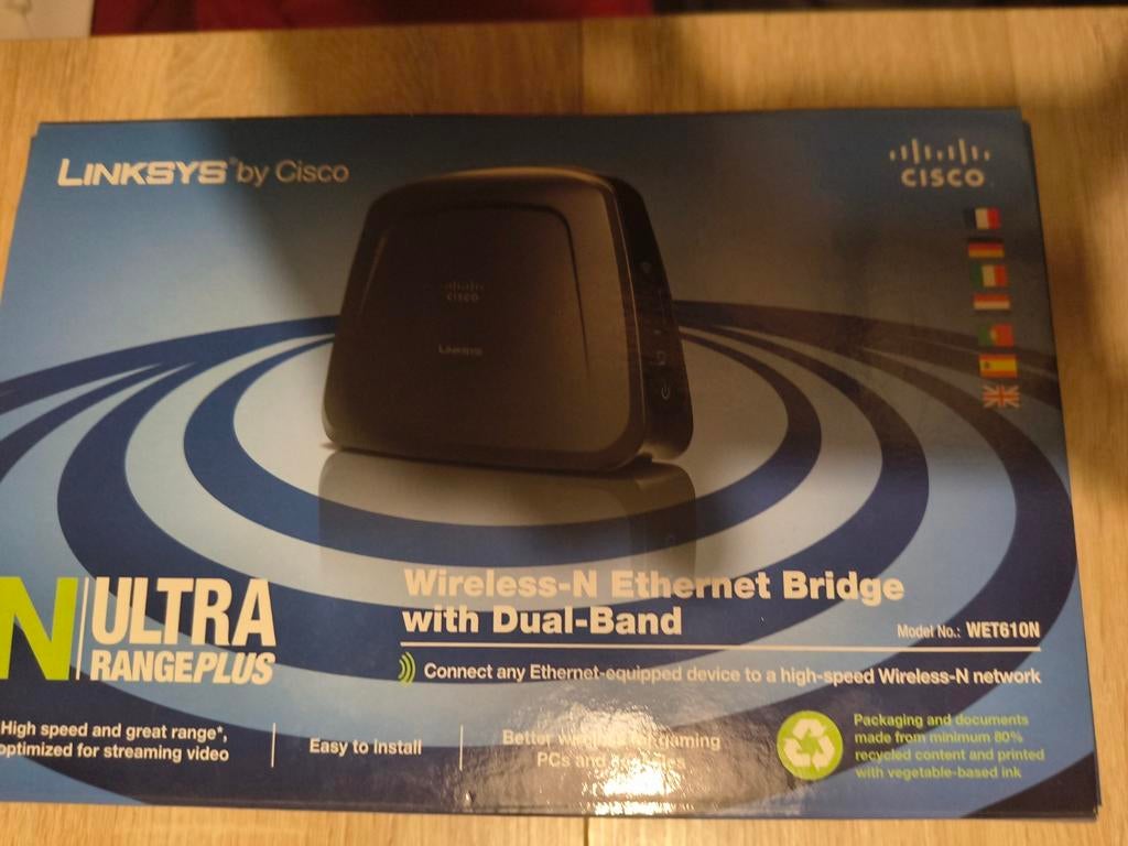 Linksys by Cisco WET610N Draadloze Ethernet Bridge, Ophalen of Verzenden, Zo goed als nieuw, Linksys