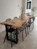 Eettafel met epoxy, Huis en Inrichting, 200 cm of meer, Zo goed als nieuw, Vijf personen of meer, Rechthoekig