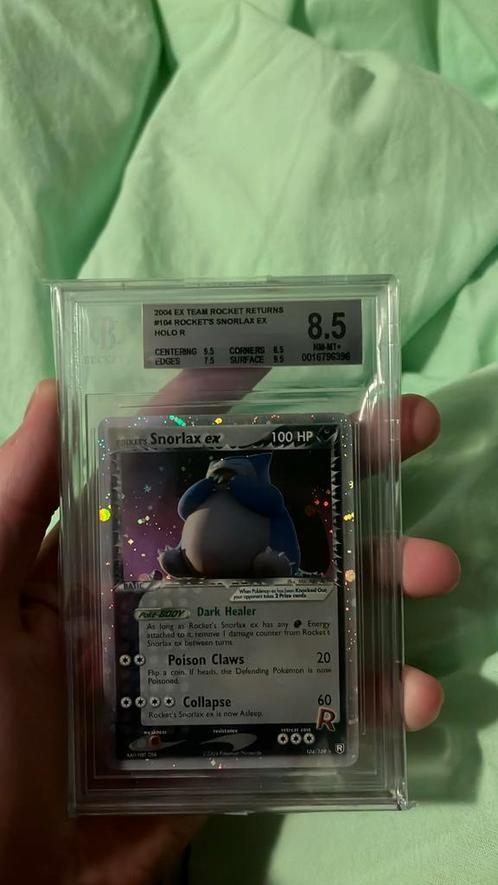 Rocket's Snorlax ex BGS 8.5 psa, Hobby en Vrije tijd, Verzamelkaartspellen | Pokémon, Zo goed als nieuw, Losse kaart, Foil, Ophalen of Verzenden