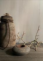 Houten waxinelicht houder kandelaar oud hout stoer sober, Huis en Inrichting, Woonaccessoires | Kandelaars en Kaarsen, Verzenden