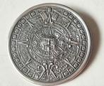 Grote zilveren broche Aztekenkalender Piedra del sol, 4 tot 7 cm, Gebruikt, Verzenden, Zilver